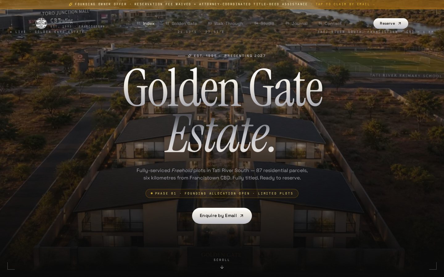 C B Trading | Golden Gate Estate corporate website preview