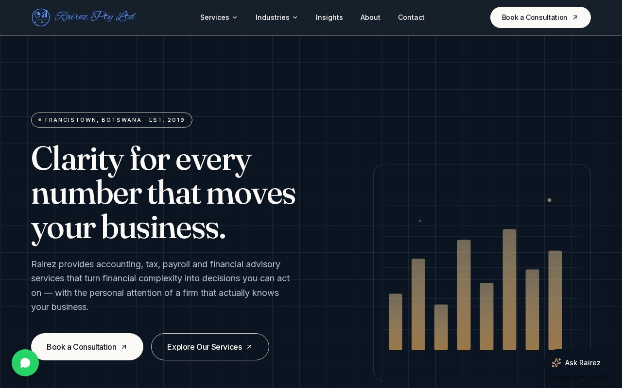 Rairez (Pty) Ltd website preview by Quantara Group